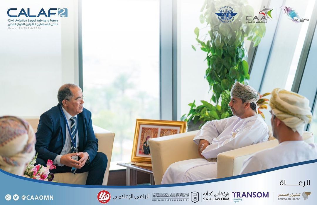 سعادة رئيس هيئة الطيران المدني بسلطنة عمان يستقبل سعادة المدير العام للمنظمة العربية للطيران المدني