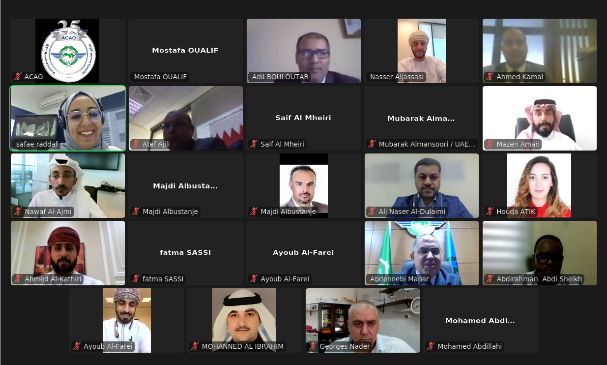 المنظمة العربية للطيران المدني تنظم لقاءا عن بعد بمناسبة" اليوم العربي لثقافة أمن الطيران"